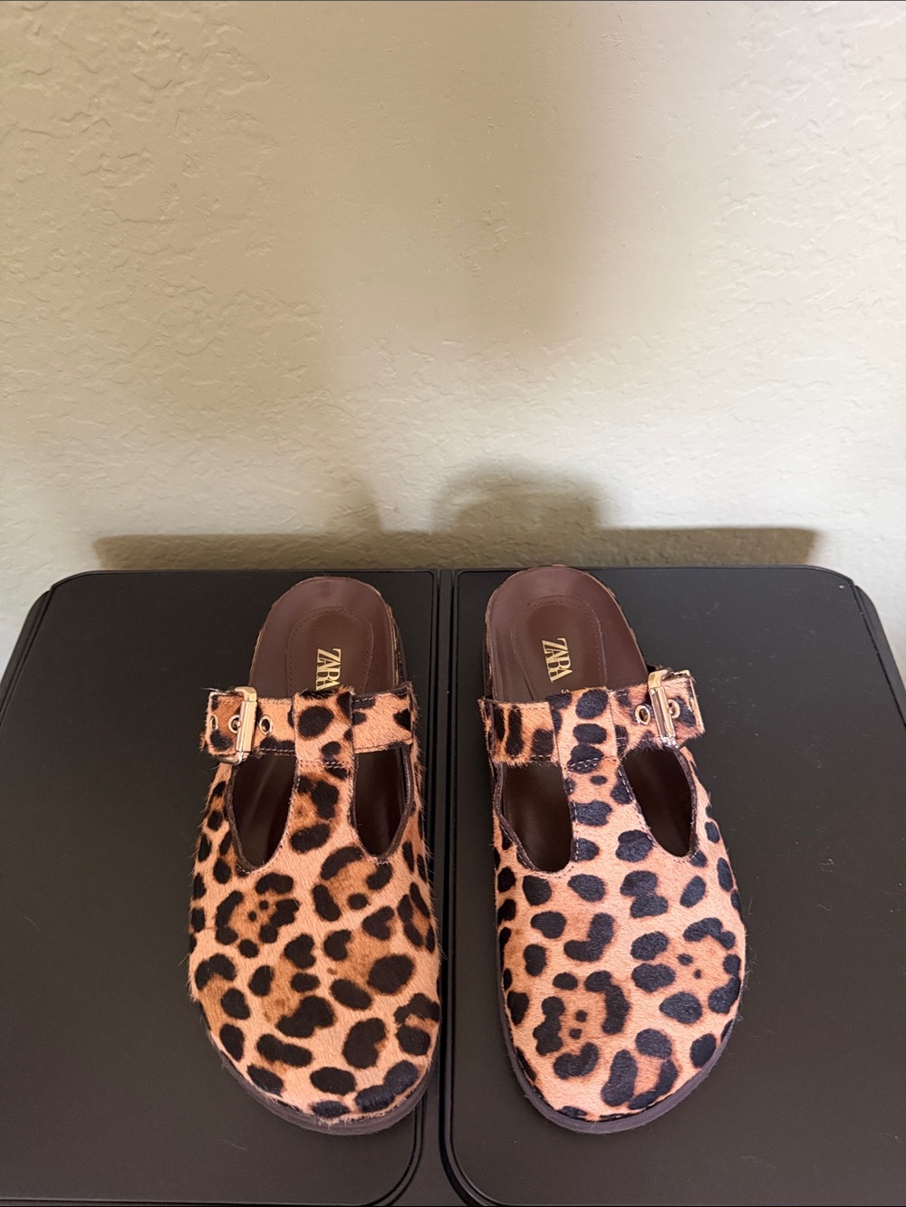 Zara leopard print Mary Jane clogs Size 38 - Picture 2 of 6